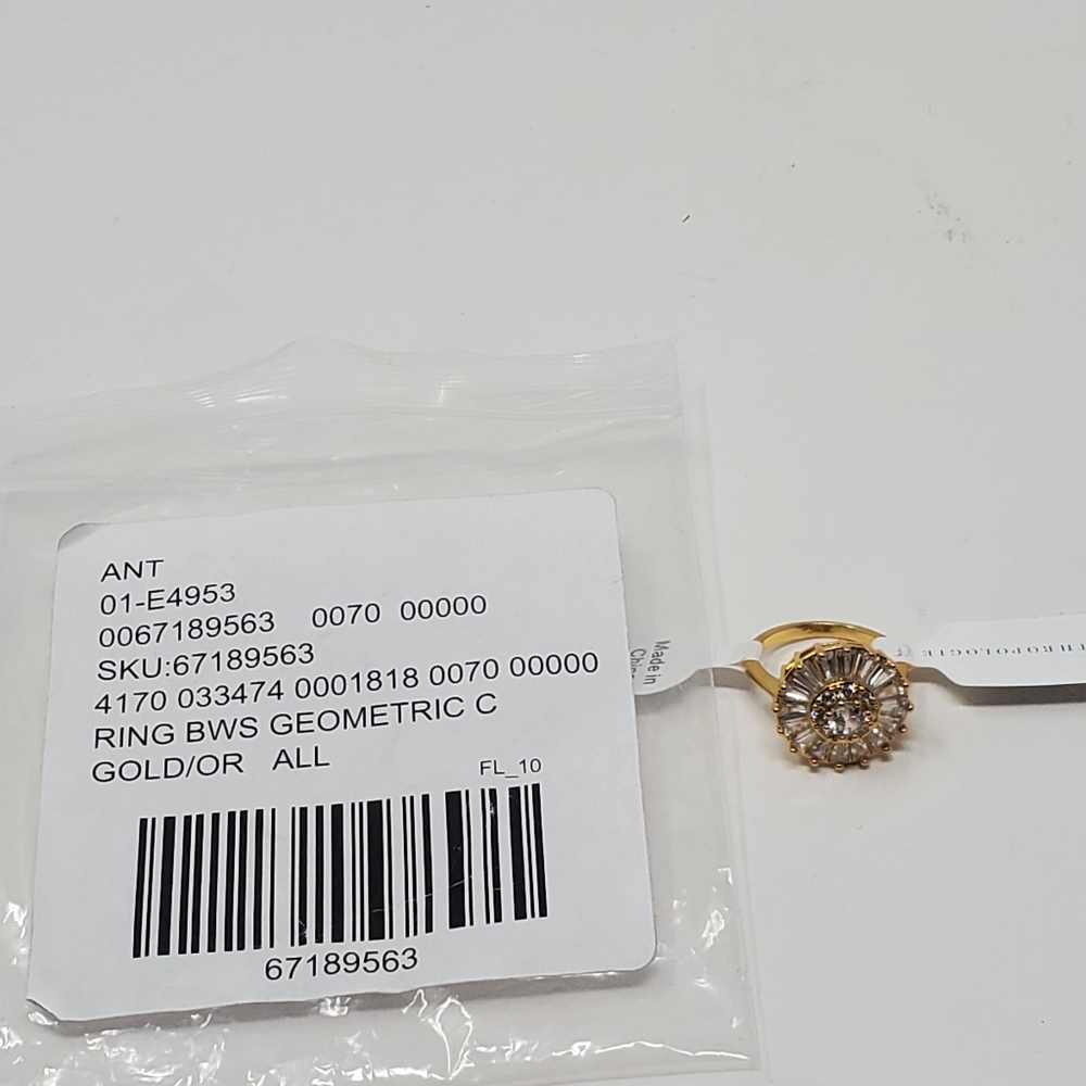 🏷️ NWT Anthropologie Round Geometric Sunburst Ring, Size 7 - Picture 4 of 11